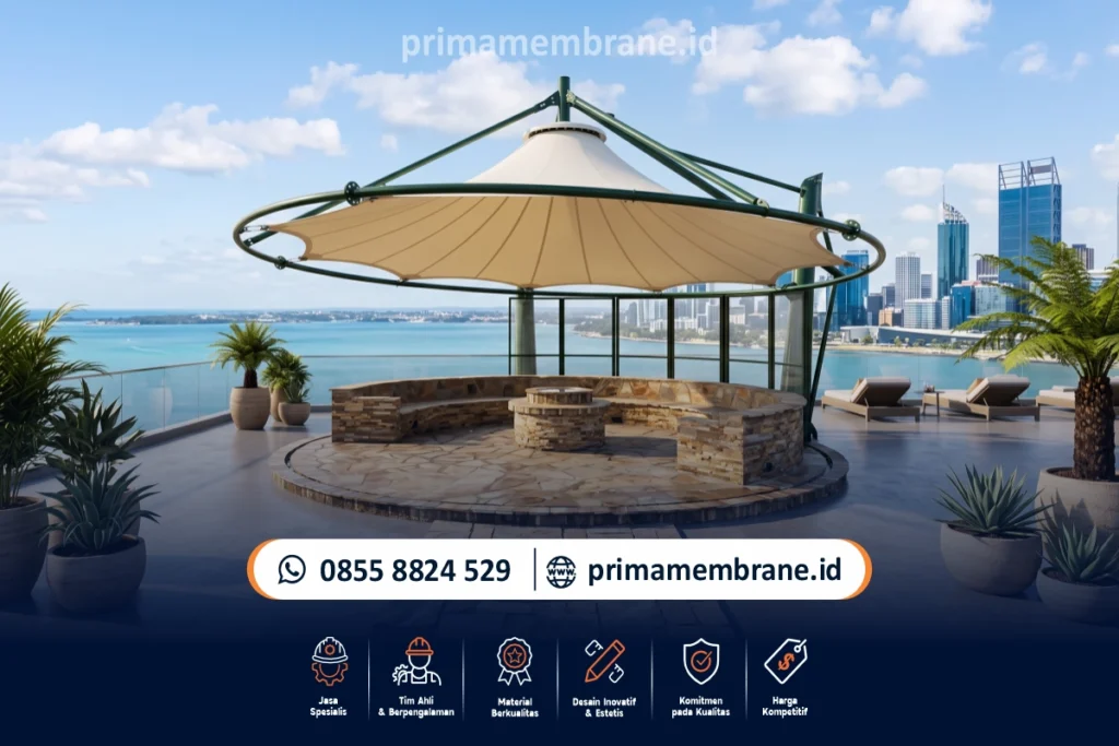 Desain Atap Membrane Cafe yang Estetik dan Fungsional