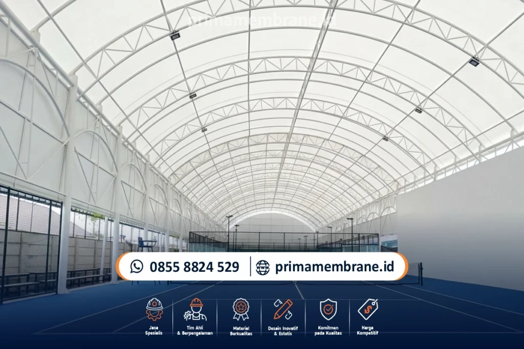 konstruksi atap membrane lapangan olahraga