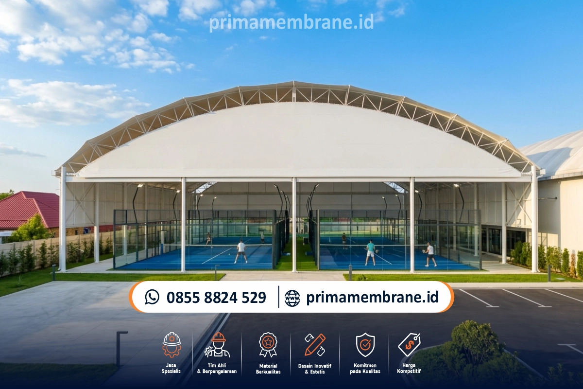 Atap membrane lapangan padel