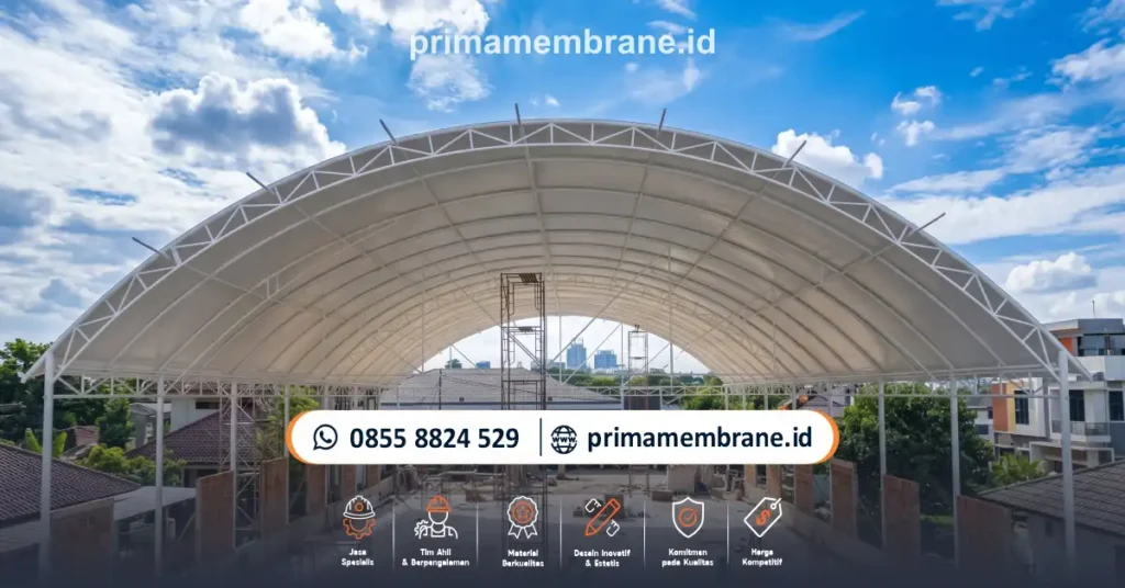 Dokumentasi proyek Proyek Konstruksi Atap Membrane Lapangan Padel