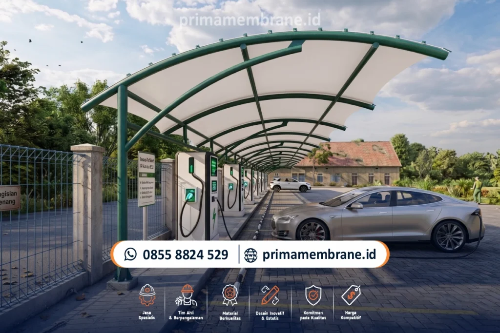 Dokumentasi proyek Proyek Kanopi Membrane EV Charging