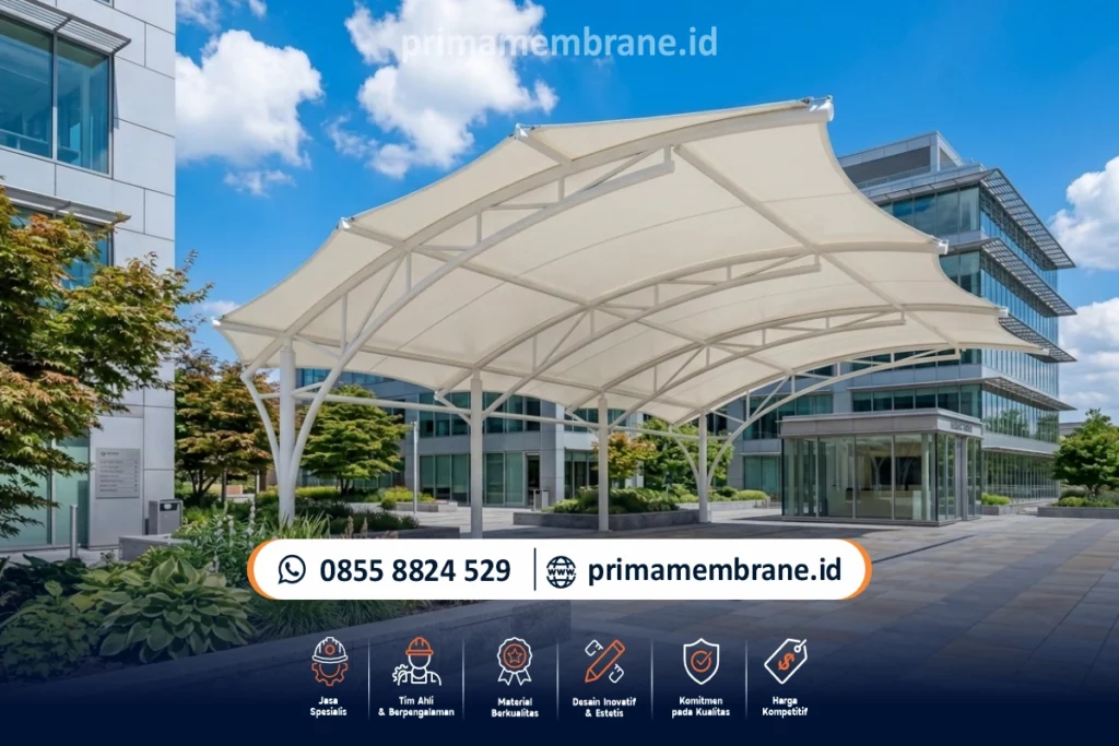 Kanopi membrane parkiran office modern dan fungsional Kanopi membrane parkiran office modern dan fungsional