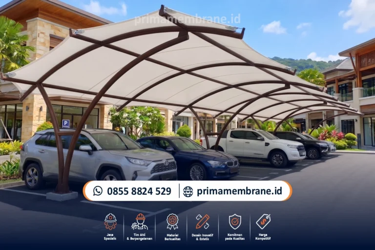 Kanopi Membrane Parkiran Jakarta | Spesialis Tensile Structure PT. Prima Membrane